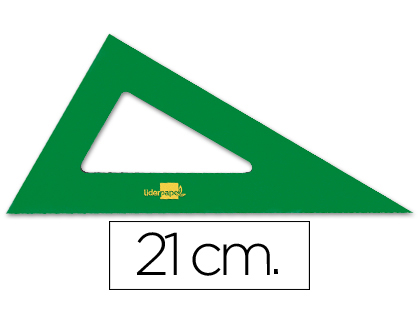 Cartabón Liderpapel acrílico verde 21cm.